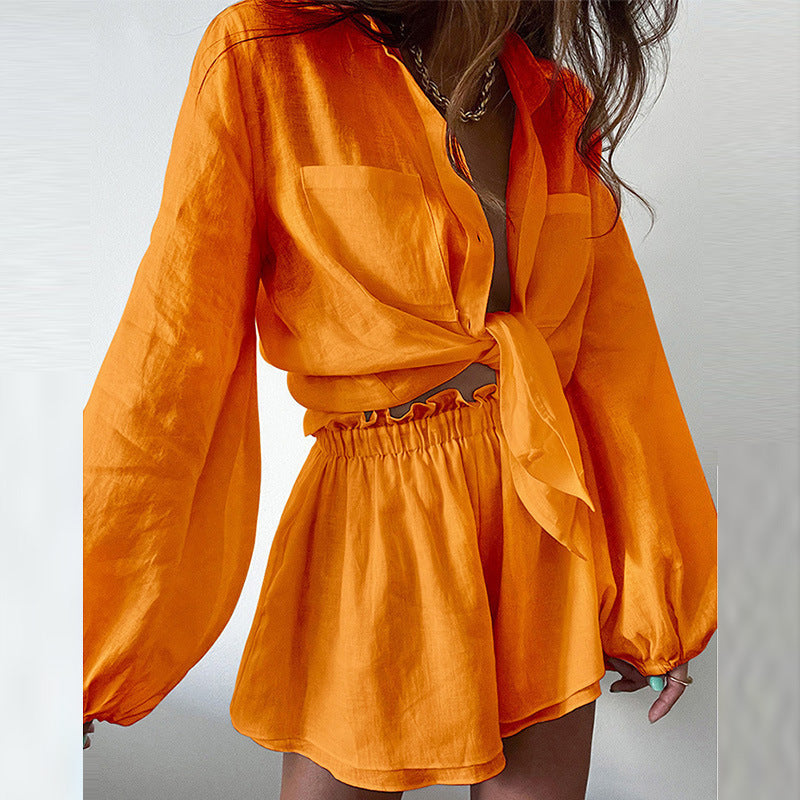 Women's Casual Suit Solid Color Pants Set