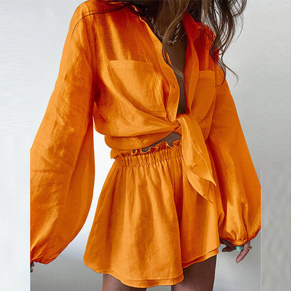 Women's Casual Suit Solid Color Pants Set
