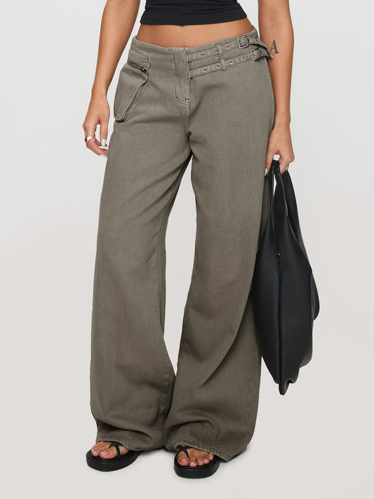Trendy Women's Casual Wide-Leg Pants with Side Pockets