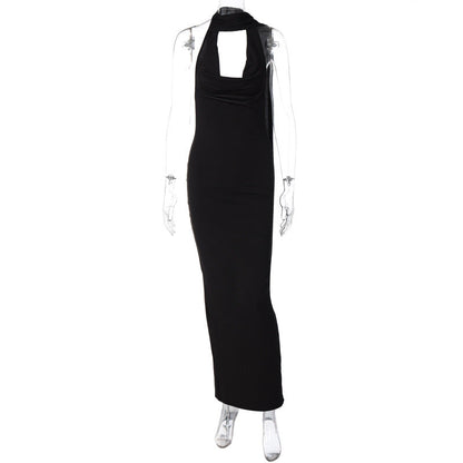 Sexy Backless Irregular Cutout Maxi Dress for Women