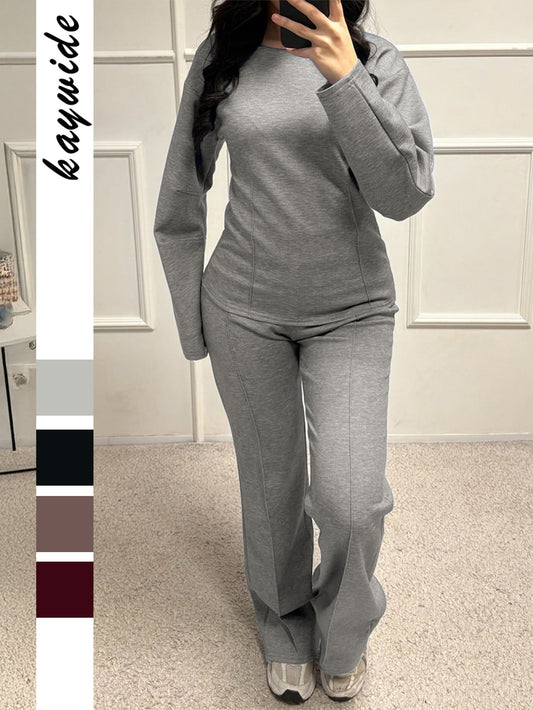 Fashionable Casual T-Shirt and Long Pants Set for Women