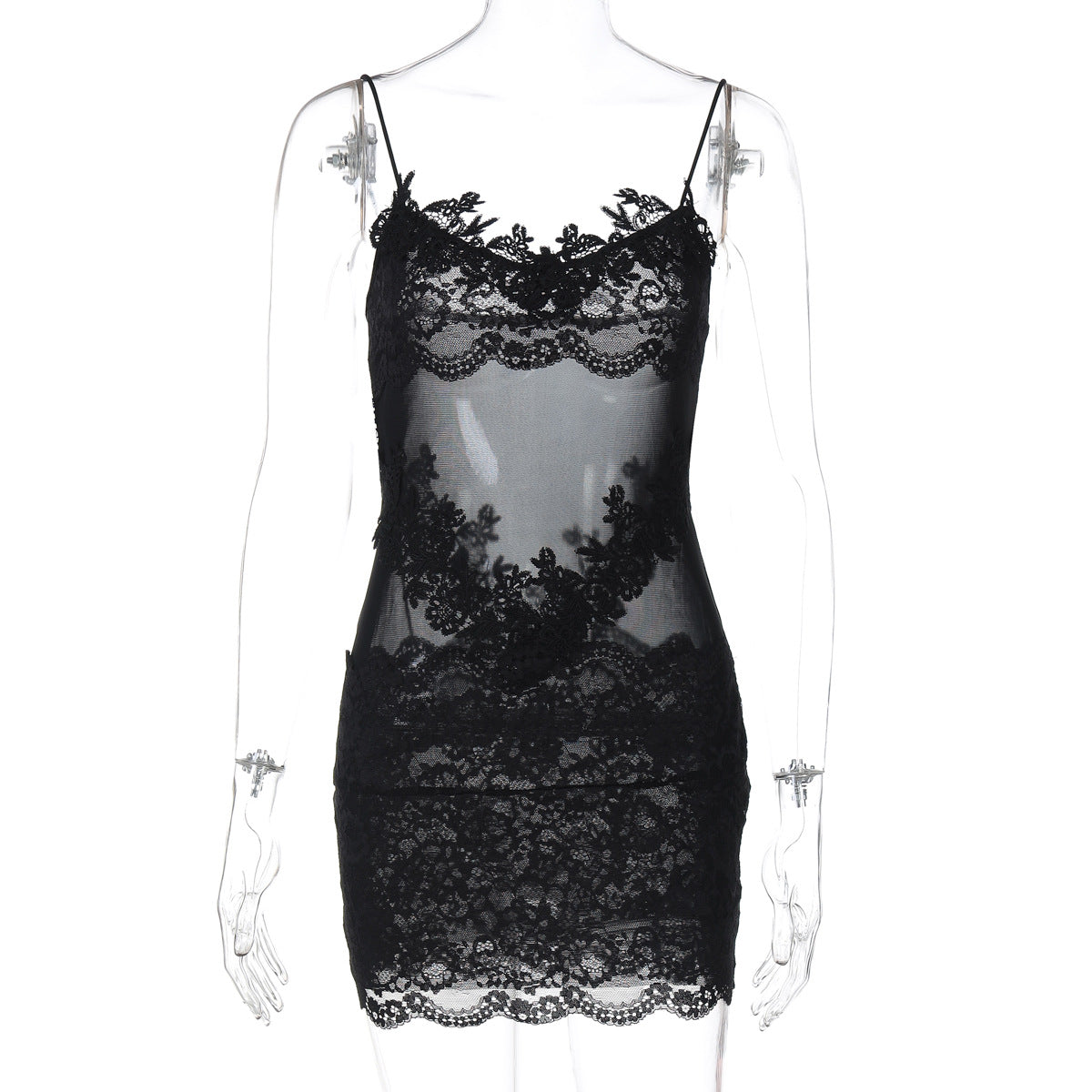 Trendy Lace Bodycon Dress with V-Neck