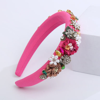 Baroque Pearl Floral Headband Luxury Fashion Hair Accessory