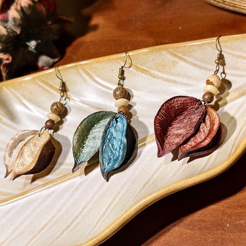 Bohemian Floral Tassel Earrings Handmade With Alloy