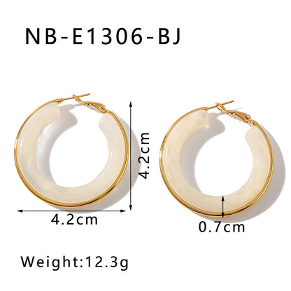 Vintage Acrylic Geometric Hoop Earrings