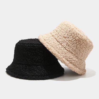Solid Color Simple Lambswool Winter Buckrt Hats