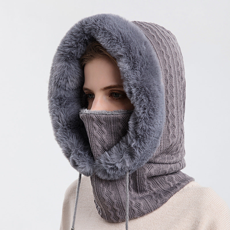 Outdoor Cycling Hood Cold Ski Hat Warm Bib Neck Mask Integrated Cold Pullover Hat