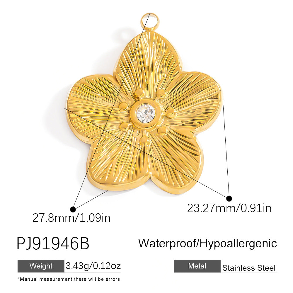 DIY Flower Design Stainless Steel Jewelry Accessories Elegant Bracelet Necklace Pendant