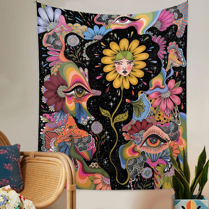 Bohemian Tapestry Room Decoration Hanging Cloth Datura Decorative Cloth Tapestry