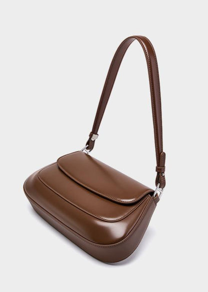 High Grade Leather Shoulder Bag With Dual Flap