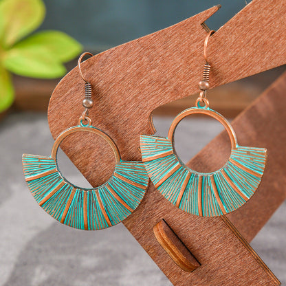 Trendy Geometric Alloy Earrings Set Vintage Bohemian Style