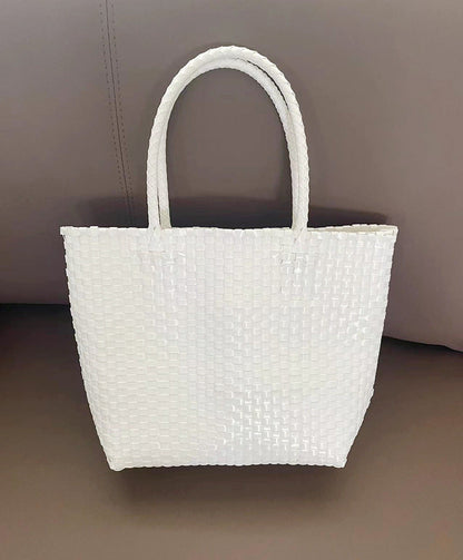 Summer Straw Tote Bag Handmade PVC Beach Shoulder Bag