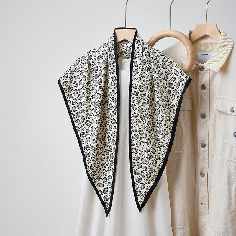 Vintage Polka Dot Triangle Silk Scarf