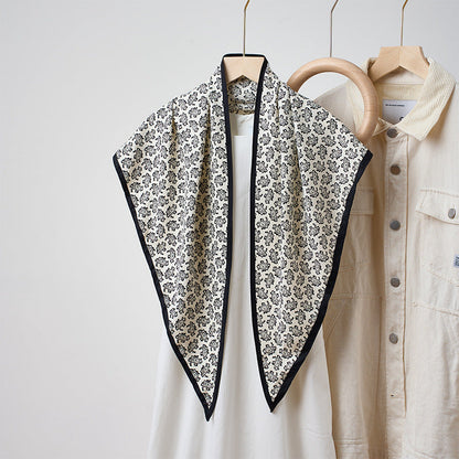 Vintage Polka Dot Triangle Silk Scarf