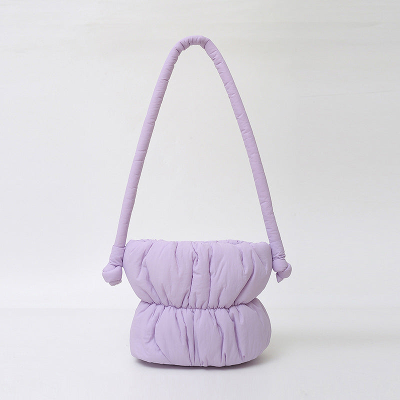 Trendy Nylon Bucket Bag Soft Casual Shoulder Bag