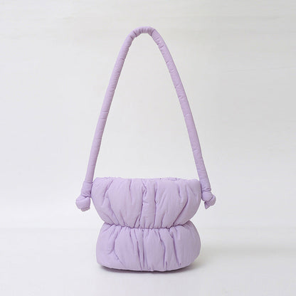 Trendy Nylon Bucket Bag Soft Casual Shoulder Bag