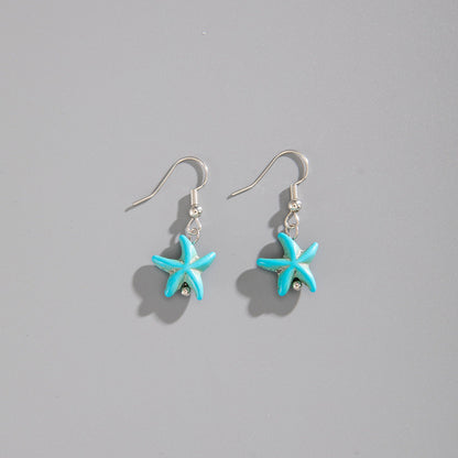 Bohemian Resin Starfish Earrings Ocean-Inspired Jewelry