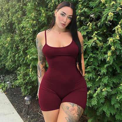 Backless Ruched Jumpsuit Sexy Slim Fit