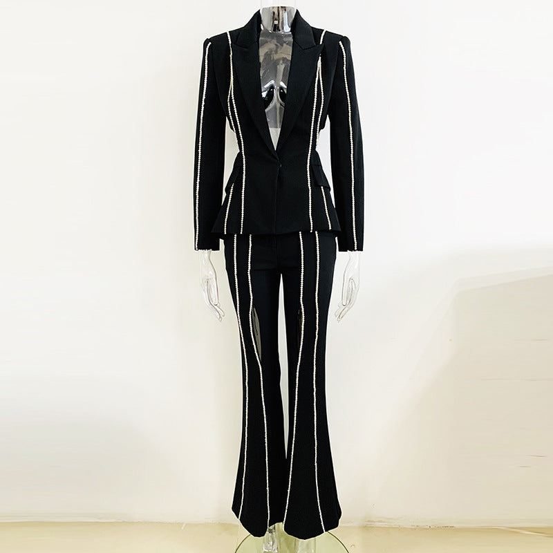 Elegant Hollow Rhinestone Suit Set
