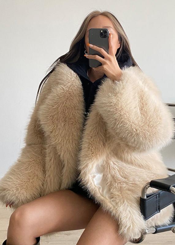 Suit Collar Fur Coat Premium Plush Material