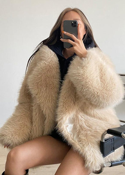 Suit Collar Fur Coat Premium Plush Material
