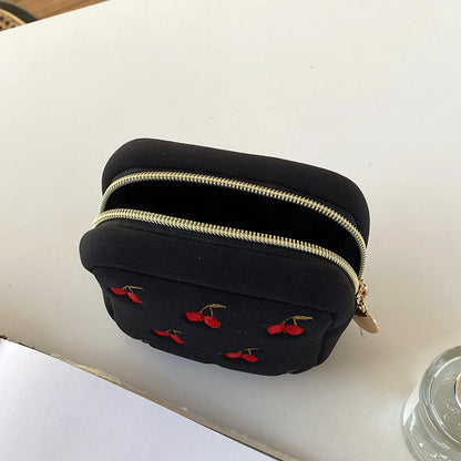 Multi-Functional Portable Makeup Bag Cherry Coin Purse