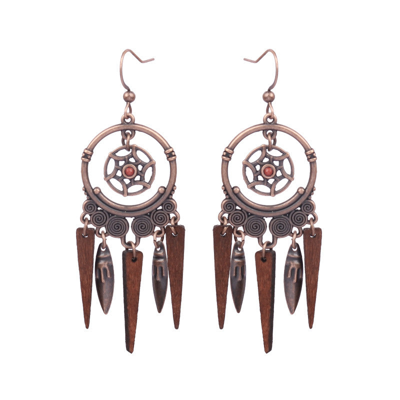Trendy Vintage Boho Tassel Earrings Alloy Drop Dangle Jewelry Set