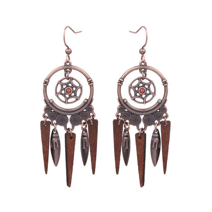 Trendy Vintage Boho Tassel Earrings Alloy Drop Dangle Jewelry Set