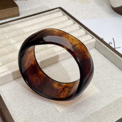 Vintage Irregular Acetate Wide Cuff Bracelet