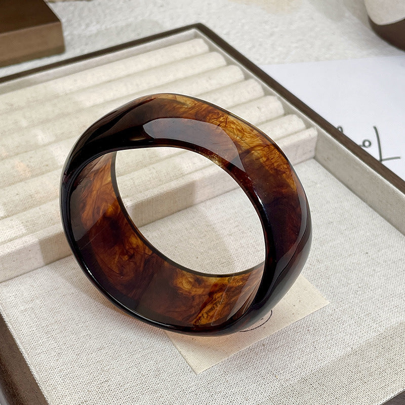 Vintage Irregular Acetate Wide Cuff Bracelet
