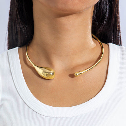 Trendy Geometric Metal Choker Necklace
