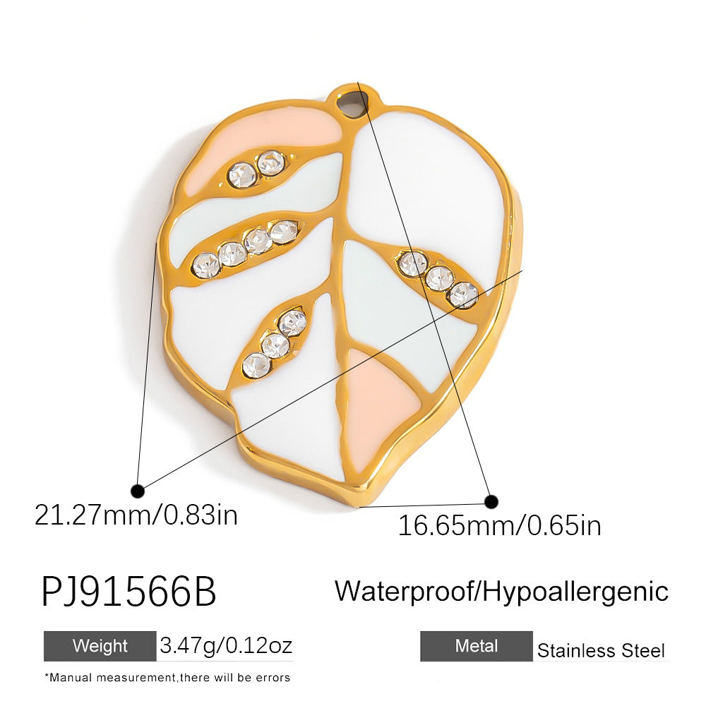 Butterfly Pendant Necklace Natural Stone Stainless Steel Jewelry