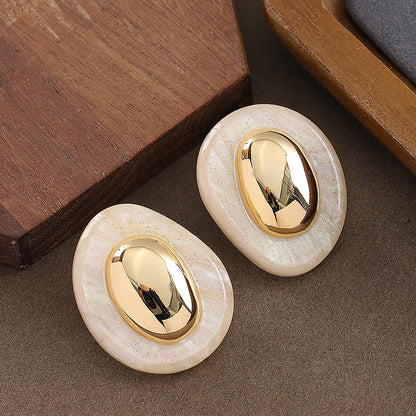 Geometric Resin Earrings With 925 Silver Pins