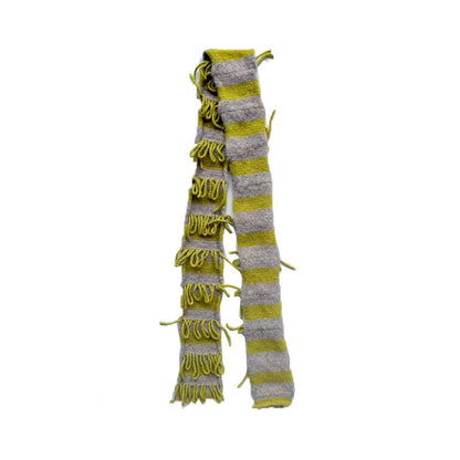 Handcrafted Striped Wool Blend Scarf for Women