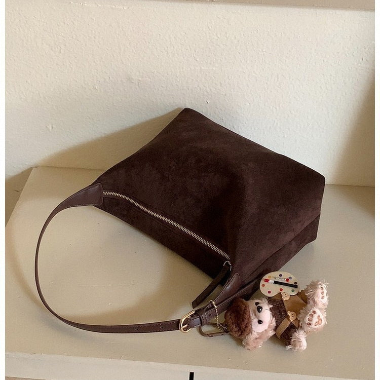 Vintage Suede Adjustable Shoulder Crossbody Bag