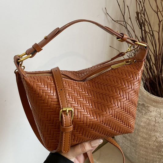 Vintage-Inspired Large Capacity Woven Tote Bag for Women