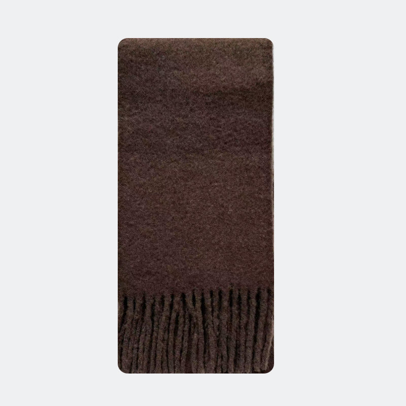 Fringe Thick Wool Blend Scarf in Icelandic Blue