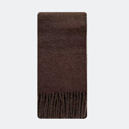 Fringe Thick Wool Blend Scarf in Icelandic Blue