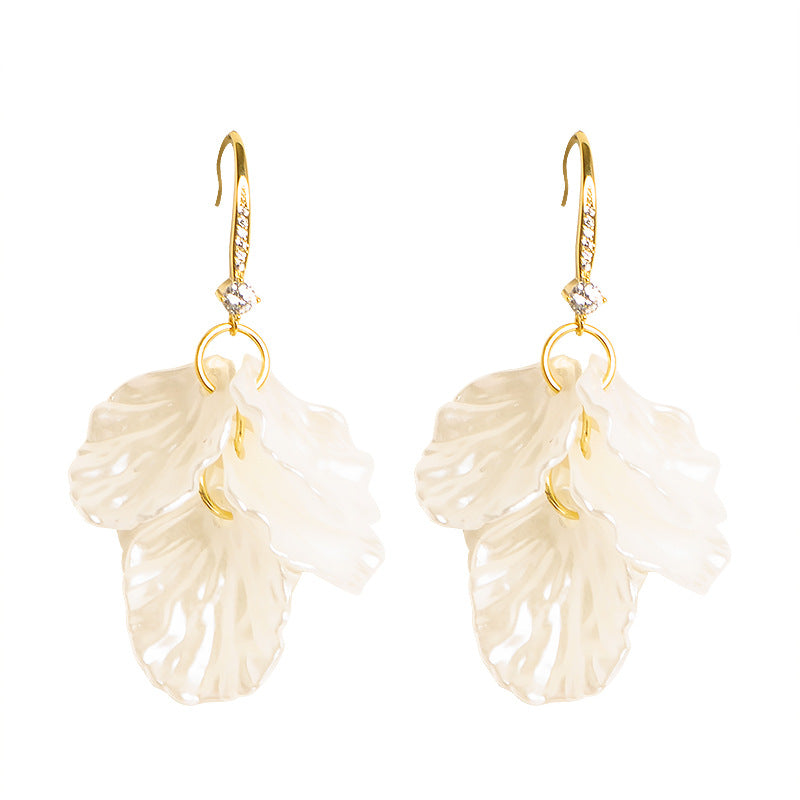Elegant Floral Shell Petal Earrings Stylish Minimalist Design