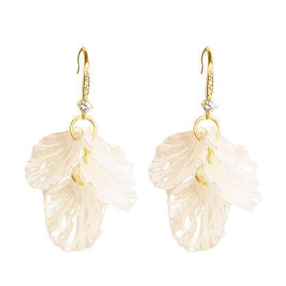 Elegant Floral Shell Petal Earrings Stylish Minimalist Design