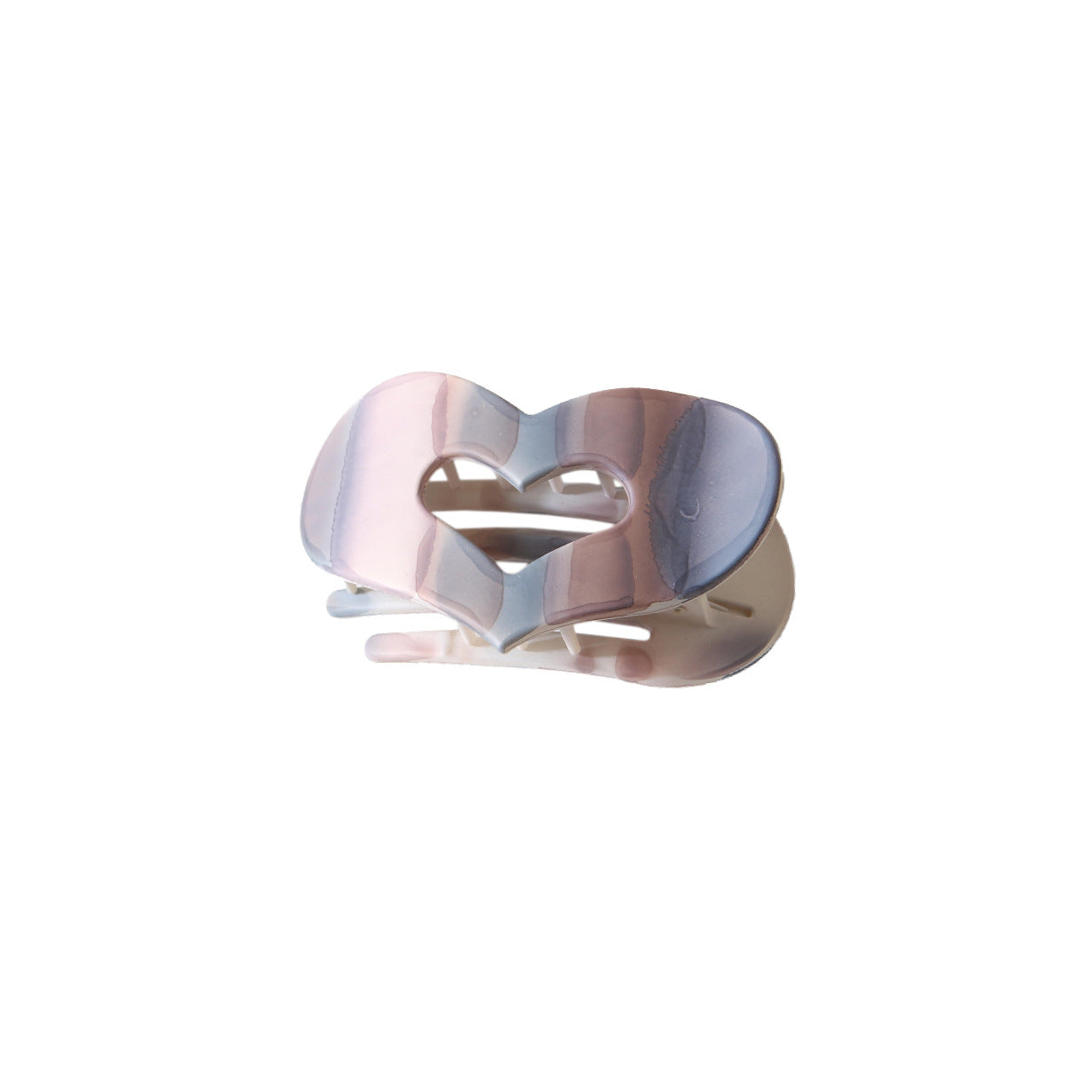 Iridescent Heart Flat Hair Claw Clip