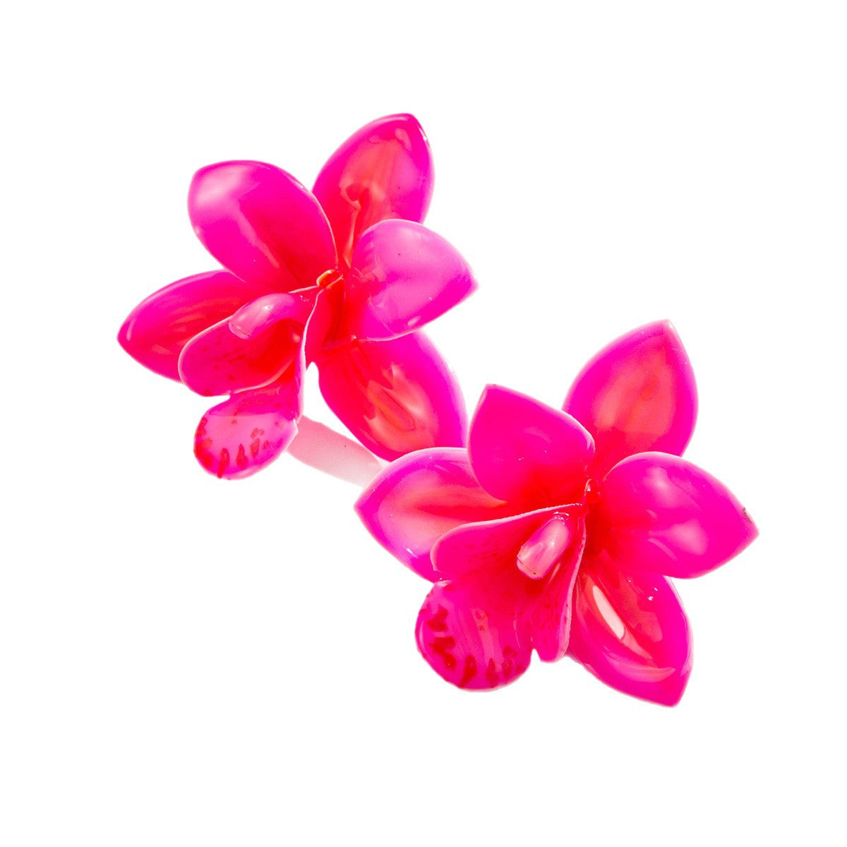 Flower Drop Resin Earrings S925 Silver Studs for Women