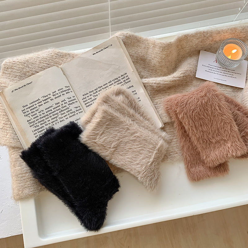 Winter Fuzzy Plush Thicken Warm Crew Socks