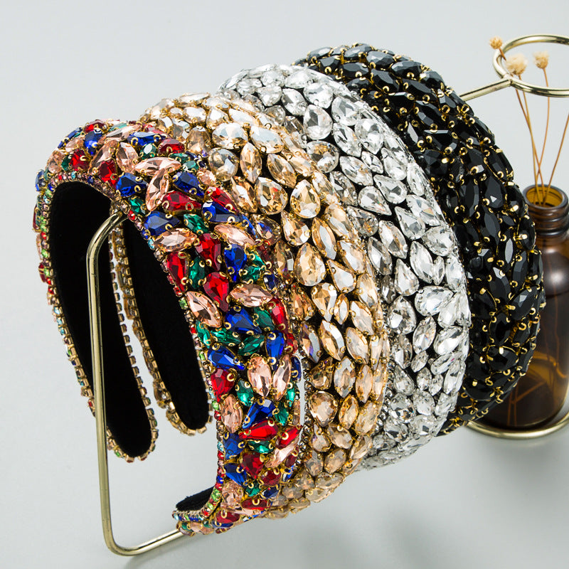 Baroque Style Rhinestone Headband Handmade Hair Accessory
