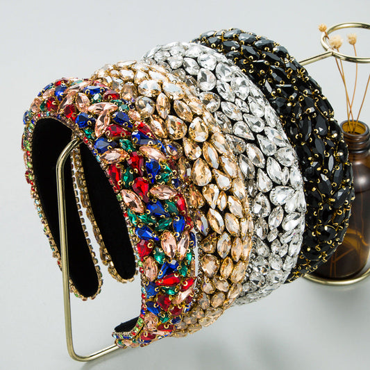 Baroque Style Rhinestone Headband Handmade Hair Accessory