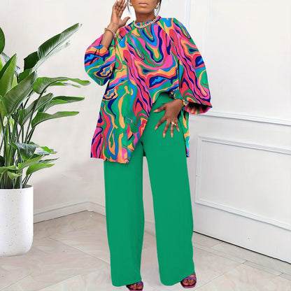 Trendy Casual Plus Size Two-Piece Set