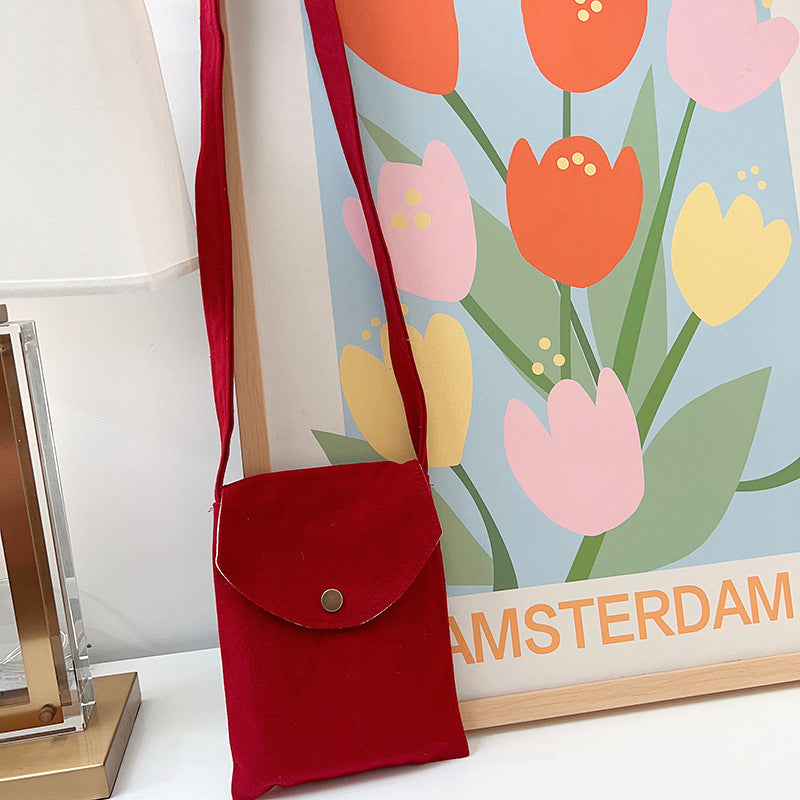 Mini Crossbody Bag for Women Pastel Canvas Casual