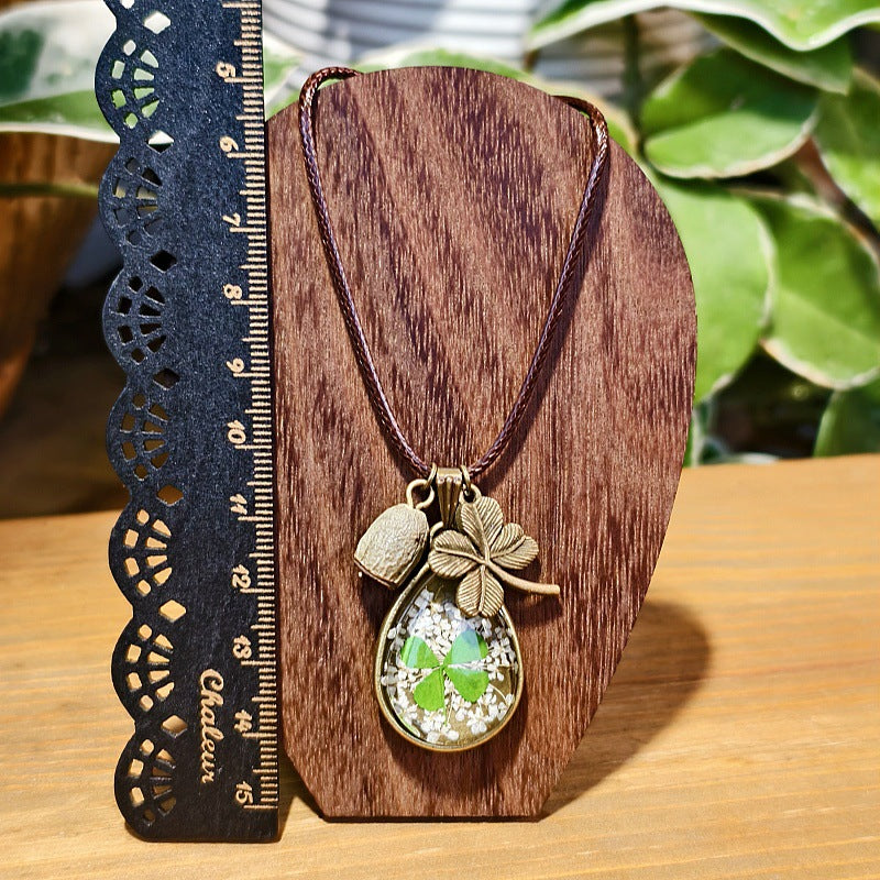 Creative Four-Leaf Clover Necklace Handmade Jewelry for Women