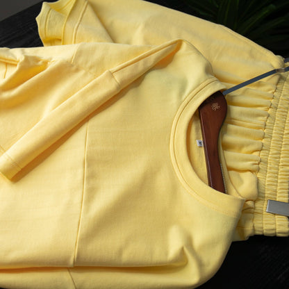 Casual Splice Top and Bermuda Shorts Set