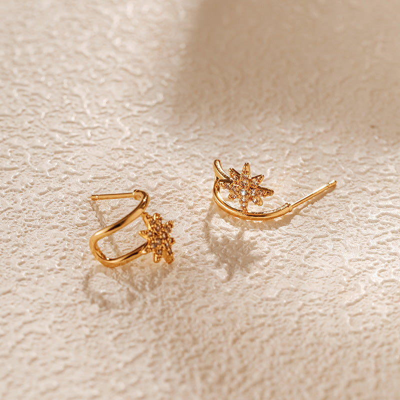 Snowflake Zircon Delicate Stud Earrings